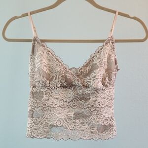 Vintage Y2k Bebe Scallop Lace Cropped Camisole
